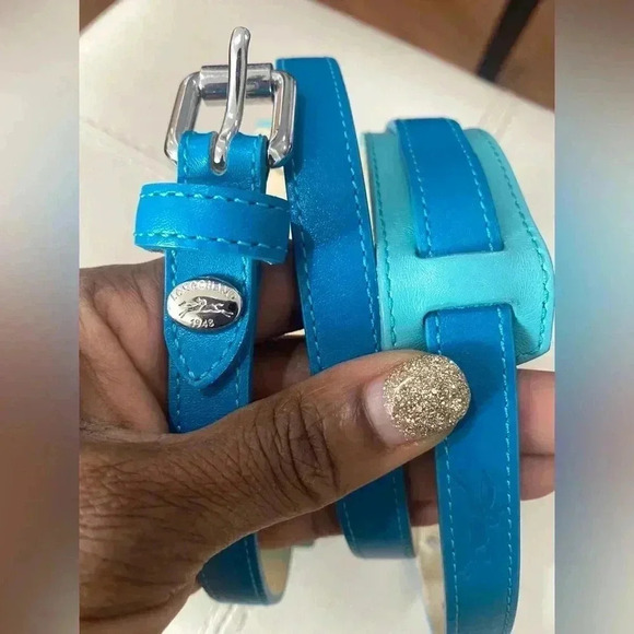Long champ Leather Skinny Belt